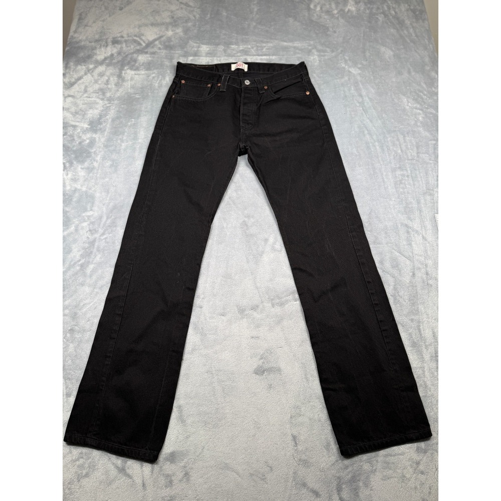 Levi's 501 Original Jeans Mens 32x34 Black Denim Red Tab Straight Leg Button Fly